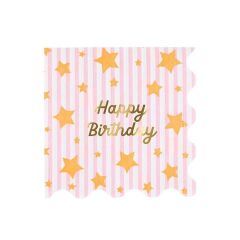 Meri Meri - Bright Star Happy Birthday Large Napkins - Parlak Yıldız Happy Birthday Peçeteler - L - 16 Adet
