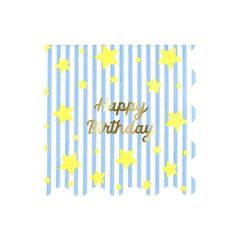 Meri Meri - Bright Star Happy Birthday Large Napkins - Parlak Yıldız Happy Birthday Peçeteler - L - 16 Adet