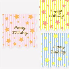 Meri Meri - Bright Star Happy Birthday Large Napkins - Parlak Yıldız Happy Birthday Peçeteler - L - 16 Adet