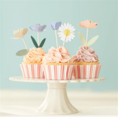 Meri Meri - Flower Garden Cupcake Kit - Çiçek Bahçesi Cupcake Seti - 24'Lü