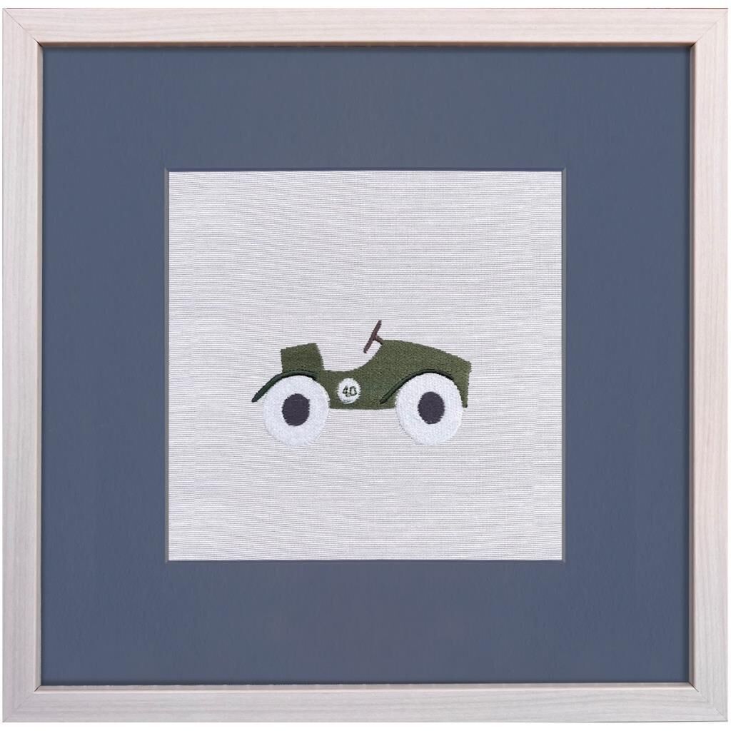 Atelier Mignon Vintage Cars Nakış Kare Tablo, Yeşil