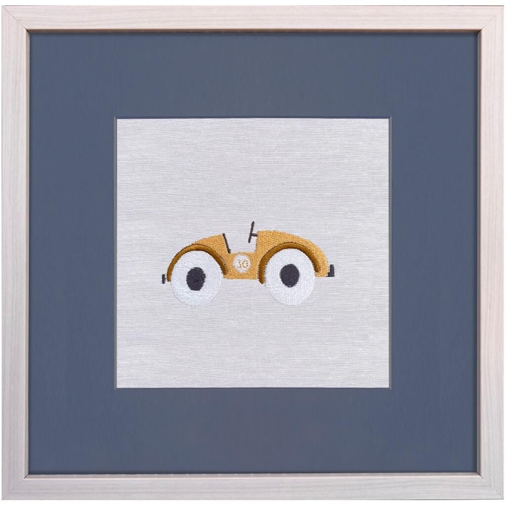 Atelier Mignon Vintage Cars Nakış Kare Tablo, Sarı