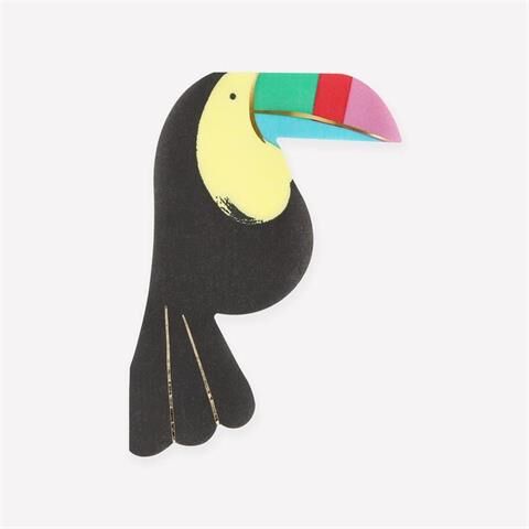 Meri Meri - Toucan Shaped Napkins - Tukan Peçeteler - 16 Adet