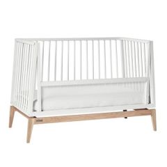 Leander Luna Bebek Karyolası, Beyaz/Meşe (60x120)