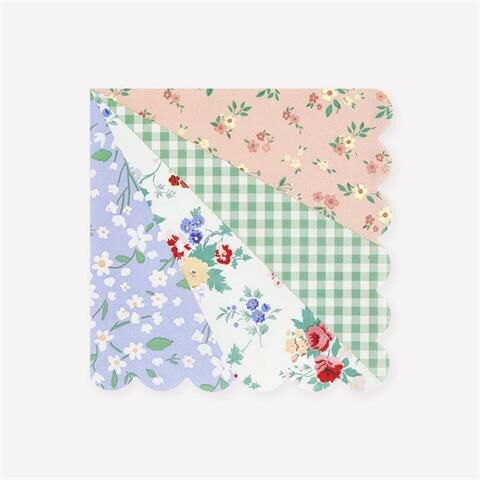 Meri Meri - Patchwork Large Napkins - Patchwork Peçeteler - L - 4 Adet