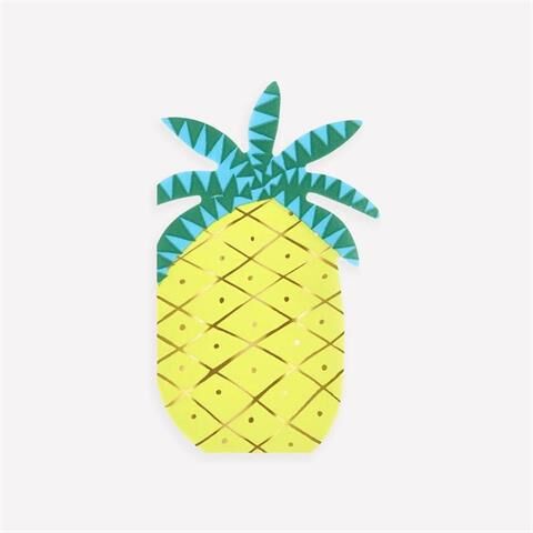 Meri Meri - Pineapple Napkins - Ananas Peçeteler - 16 Adet
