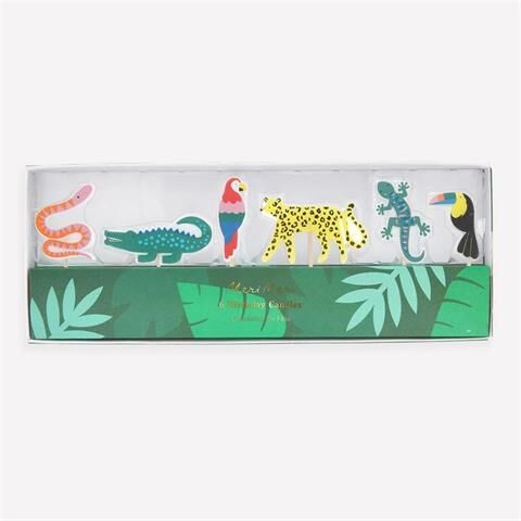 Meri Meri - Jungle Jamboree Candles - Jungle Jamboree Mumlar - 6 Adet