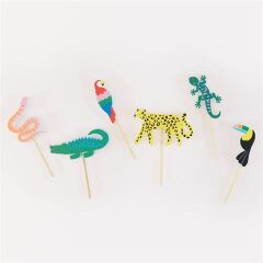 Meri Meri - Jungle Jamboree Candles - Jungle Jamboree Mumlar - 6 Adet