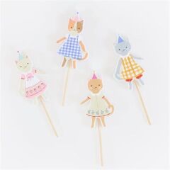 Meri Meri - Kitten Club Candles - Kedi Kulübü Mumlar - 4 Adet