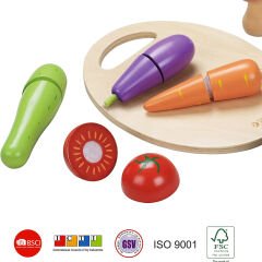 Classic World Ahşap Meyve Sebze Kesme Oyunu 16 Parça