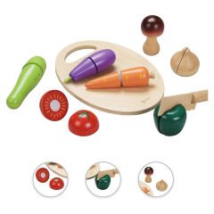 Classic World Ahşap Meyve Sebze Kesme Oyunu 16 Parça