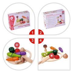 Classic World Ahşap Meyve Sebze Kesme Oyunu 16 Parça