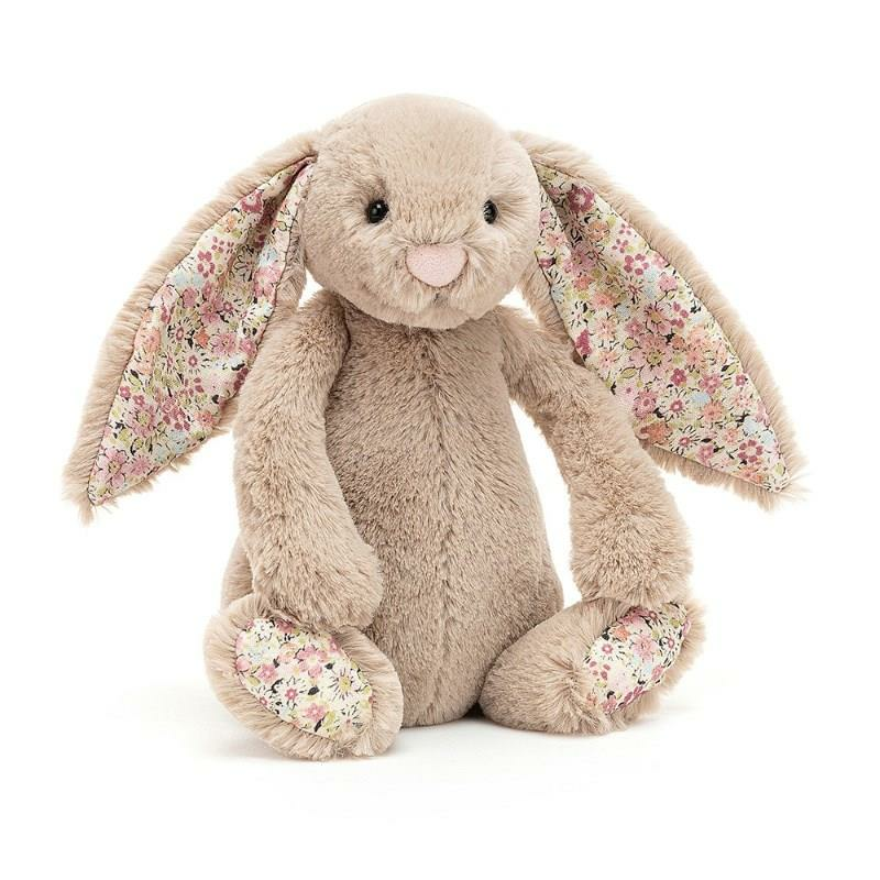 Jellycat Tavşan Uyku Arkadaşı, Çiçekli Koyu Bej (Küçük)