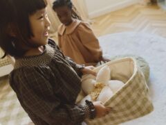 Lorena Canals Çocuk Odası Sepet, Kapitone Matcha