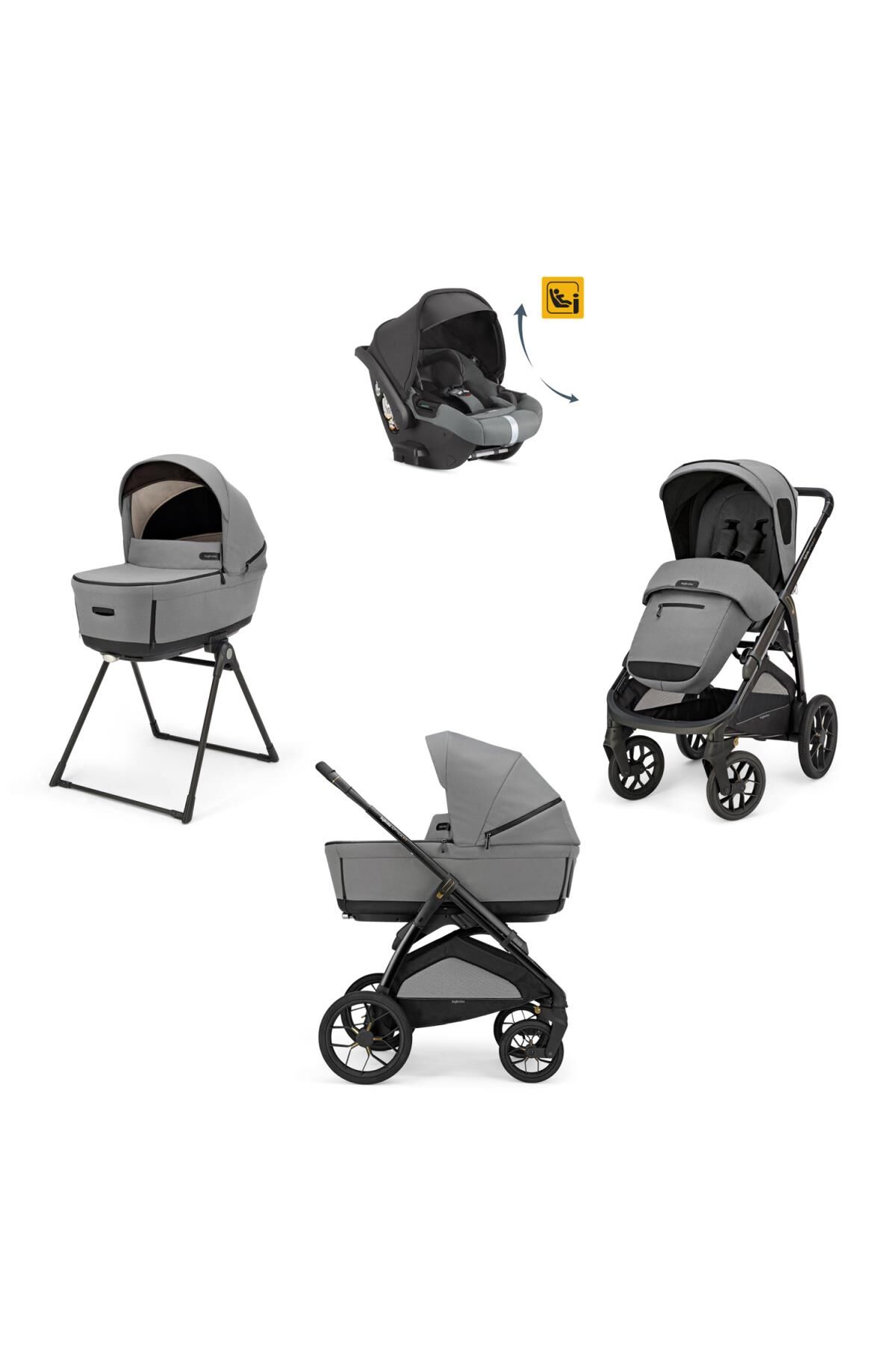 Inglesina Aptica XT Glam Bebek Arabası & Darwin Recline Ana Kucaklı 4'lü Sistem - Canyon Grey