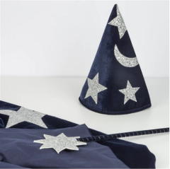 Meri Meri - Blue Velvet Wizard Costume - Mavi Büyücü Kostümü