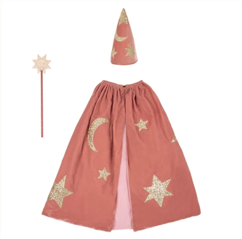 Meri Meri - Pink Velvet Wizard Costume - Pembe Büyücü Kostümü