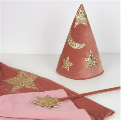 Meri Meri - Pink Velvet Wizard Costume - Pembe Büyücü Kostümü