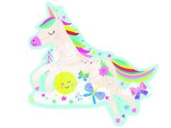 FLOSS & ROCK 12 Parça Şekilli Yap-Boz/Rainbow Unicorn
