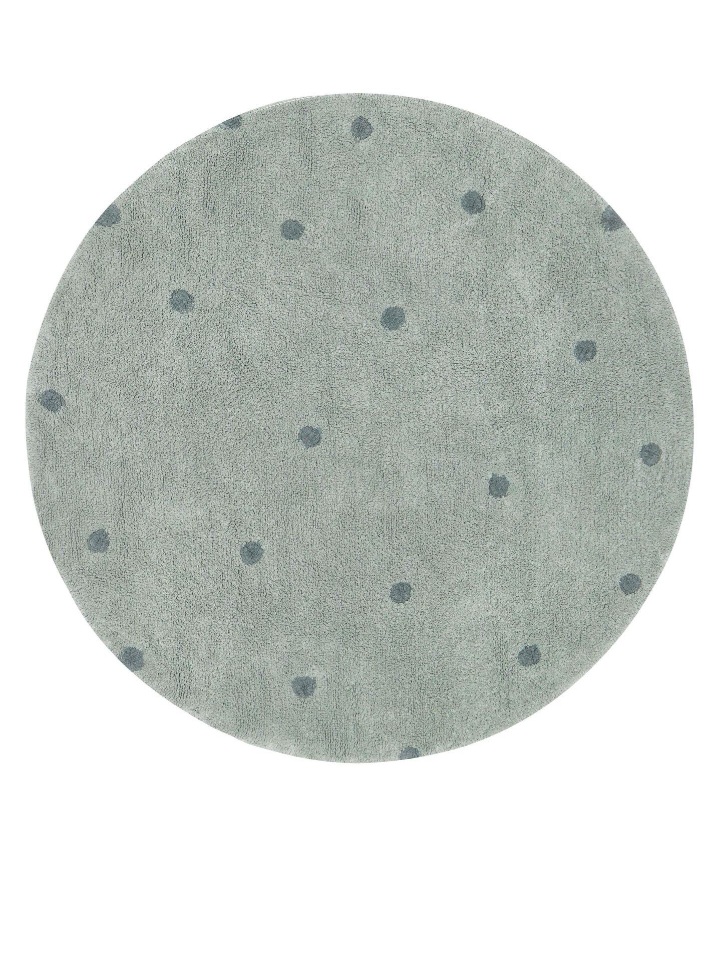 Halı, Round Dot Blue Sage