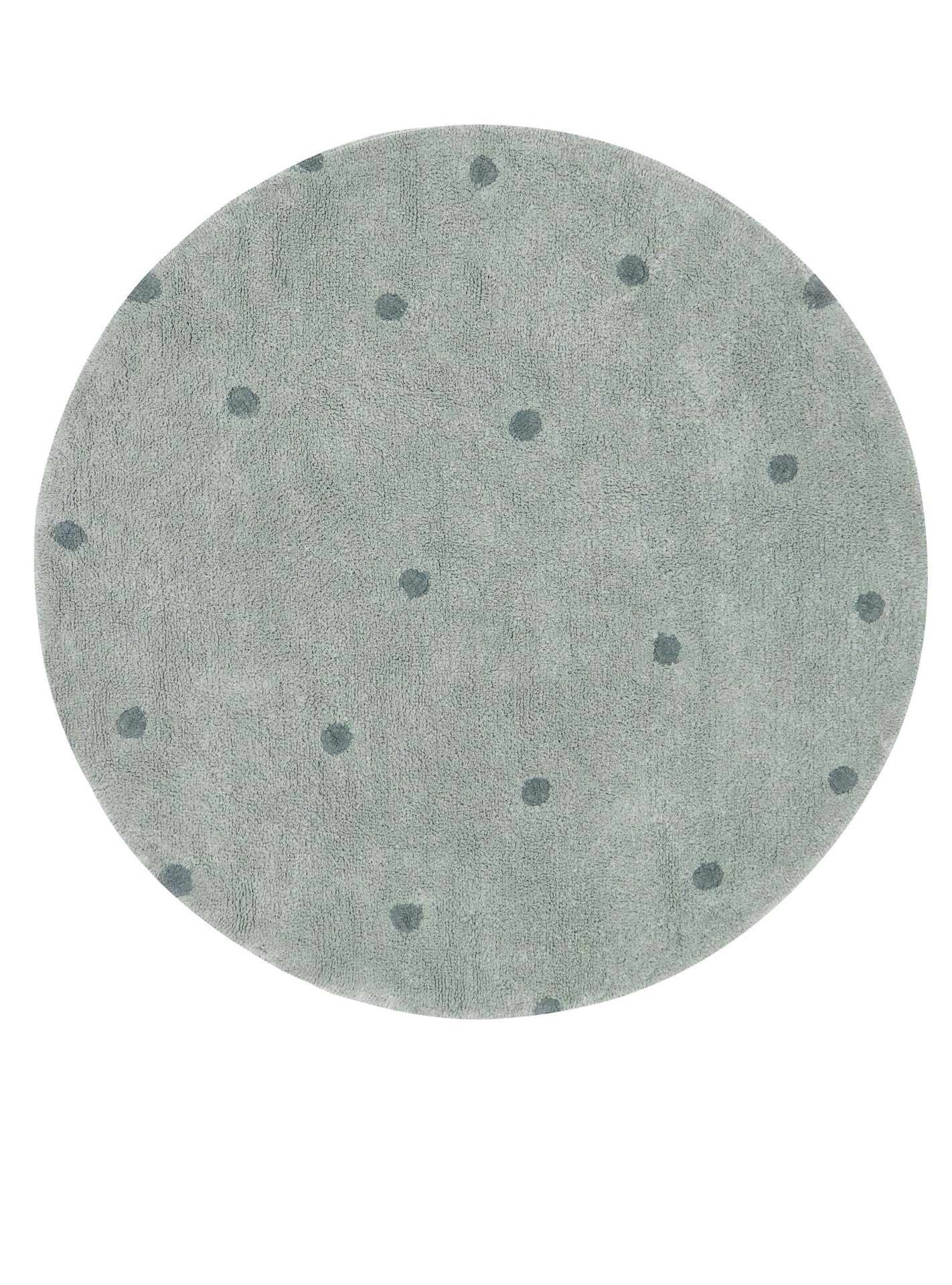 Halı, Round Dot Blue Sage