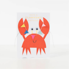 Meri Meri - Crab With Bunting Card - Yengeç Tebrik Kartı