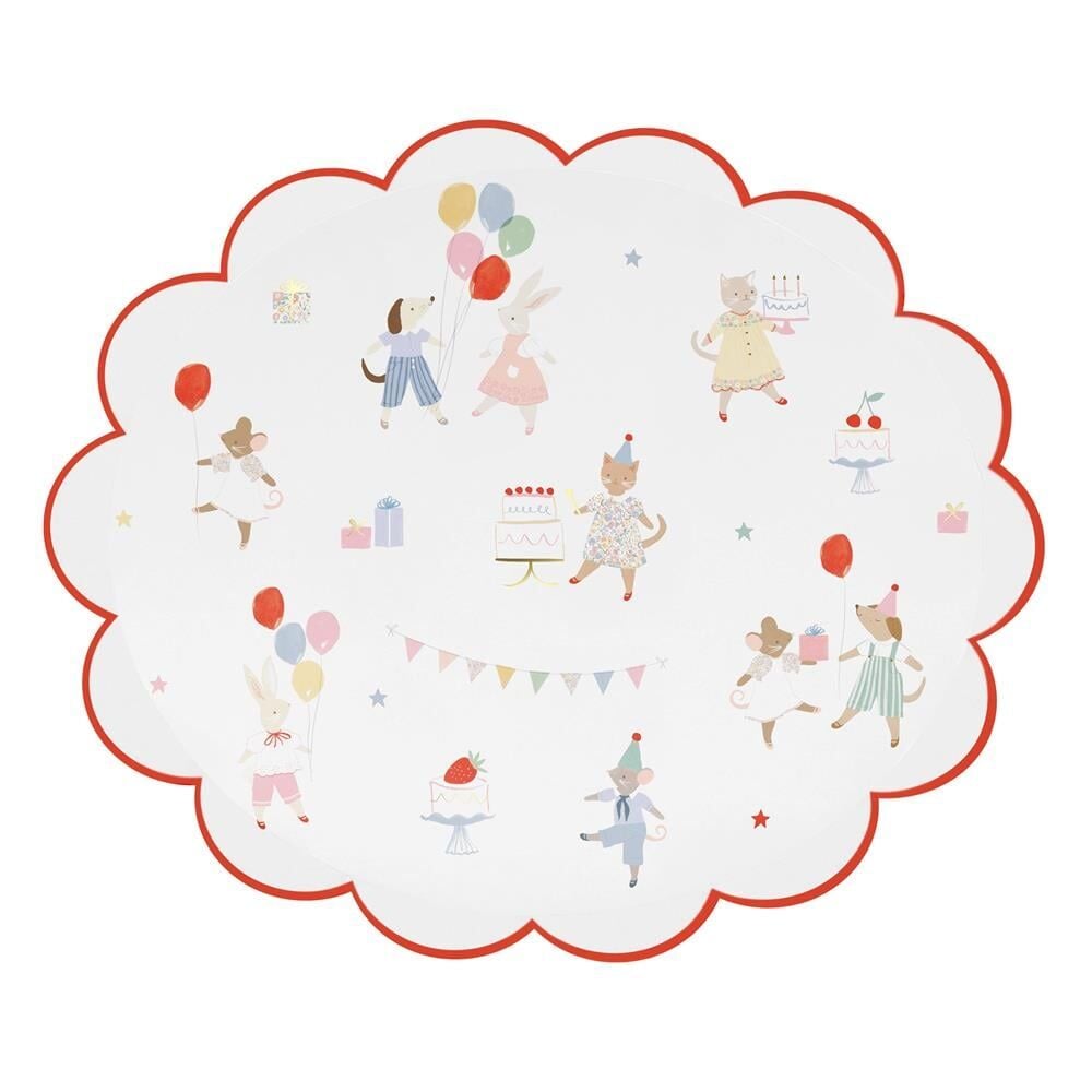 Meri Meri - Animal Friends Tabak- L - 8 Adet