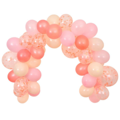 Meri Meri - Pink Balloon & Streamer Garland - Pembe Balonlar & Renkli Şeritler  - 50 Balon