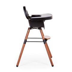 Evolu 2 Mama Sandalyesi Siyah Ceviz + Ön tepsi ( Silikon Matlı)