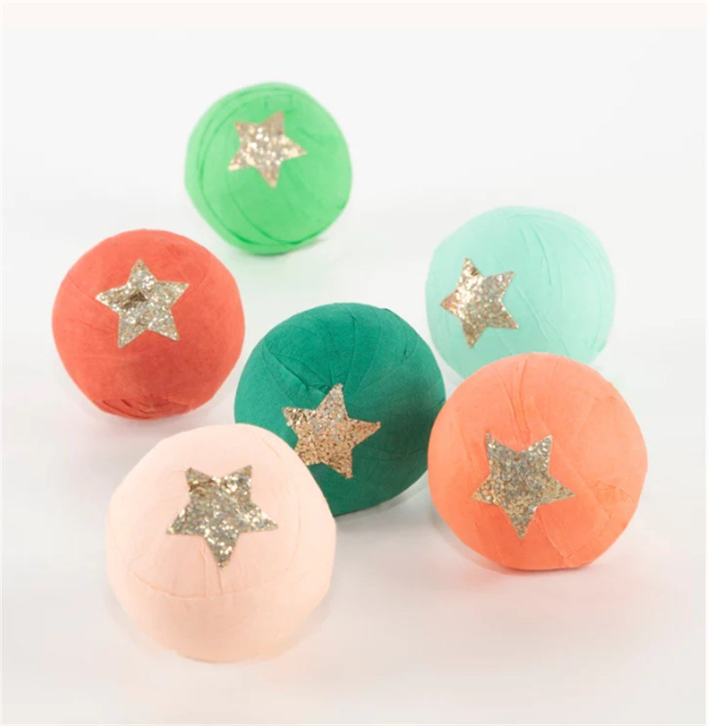 Meri Meri - Christmas Multi Surprise Balls - Yeni Yıl Sürpriz Topları - 6Lı