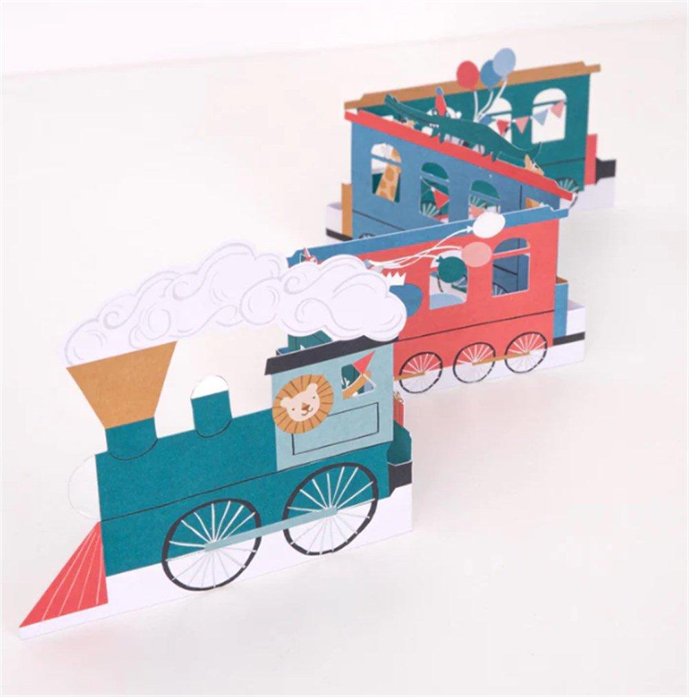 Meri Meri - Birthday Train Concertina Card - Doğum Günü Treni Tebrik Kartı