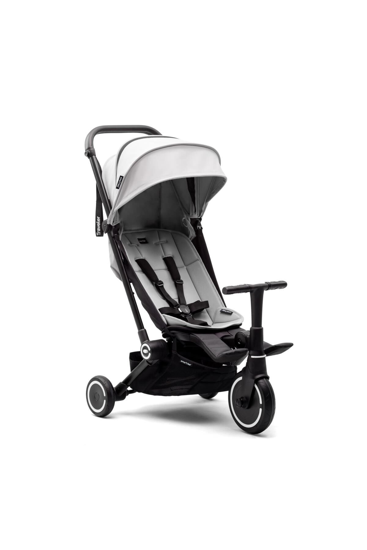 SmarTrike Traveler Hepsi Bir Arada Aktif Kabin Boy Bebek Arabası ve Bisiklet (6 Ay – 4 Yaş) - Everest White