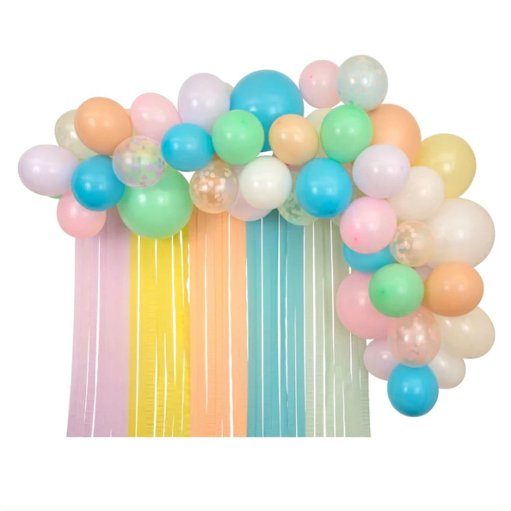 Meri Meri - Pastel Balloon & Streamer Garland - Pastel Balonlar & Renkli Şeritler - 50 Balon