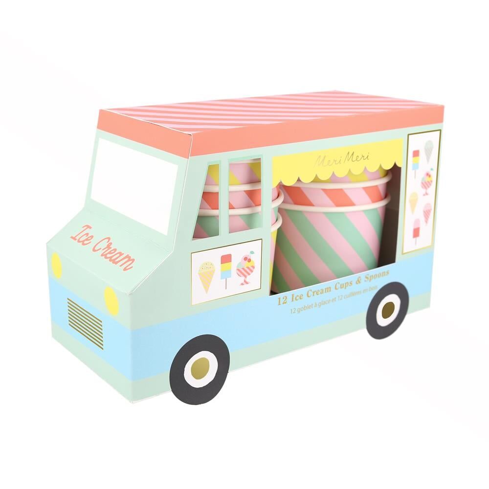 Meri Meri - Dondurma Kap Ve Kaşıkları - 8 Adet