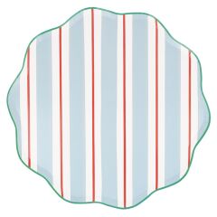 Meri Meri - Çizgili Tabaklar - L - 8 Adet