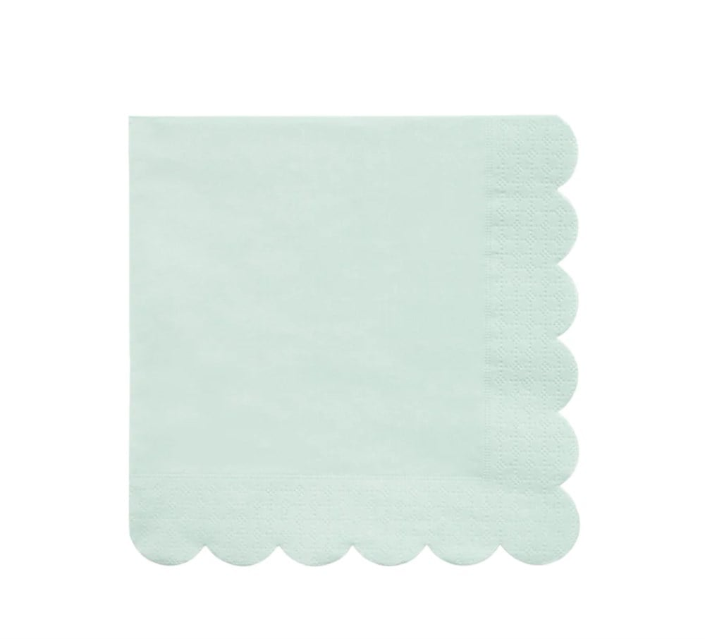 Meri Meri - Pale Mint Large Napkin - Soluk Nane Yeşili Peçeteler - 20Li