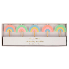 Meri Meri - Rainbow Candles - Gökkuşağı Mumlar - 5Li