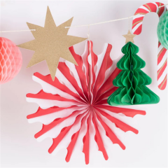 Meri Meri - Xmas Honeycomb Garland - Yeni Yıl Petekli Asılan Süs