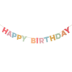 Meri Meri - Fely Happy Birthday Garland - Keçe Happy Birthday Asılan Süs