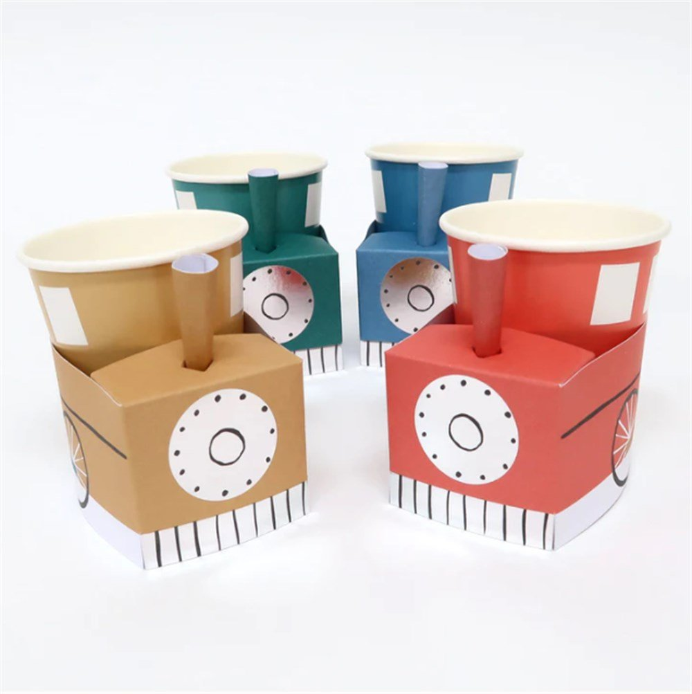 Meri Meri - Train Cups - Tren Bardaklar - 8Li