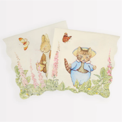 Meri Meri - Peter Rabbit In The Garden Large Napkins - Peter Rabbit Bahçede Peçeteler - L - 16'Lı
