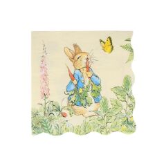 Meri Meri - Peter Rabbit In The Garden Large Napkins - Peter Rabbit Bahçede Peçeteler - L - 16'Lı