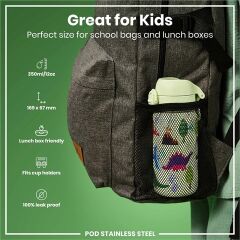 ION8 - Paslanmaz Çelik Çocuk Suluk - Dinozorlar - 400 Ml - Sızdırmaz