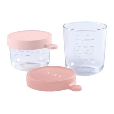 Beaba Cam Kavanoz 2'li Set, (150 ml) Pink / (250 ml) Old Pink