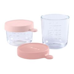 Beaba Cam Kavanoz 2'li Set, (150 ml) Pink / (250 ml) Old Pink