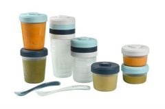 Beaba 12li Saklama Kabı ve  Silikon Kaşık Seti, Black & Green