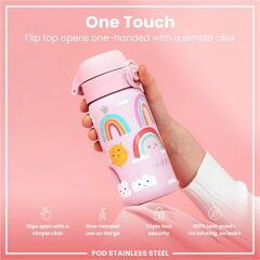 ION8 - Paslanmaz Çelik Çocuk Suluk - Gökkuşağı - 400 Ml - Sızdırmaz