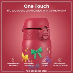 ION8 - Paslanmaz Çelik Çocuk Suluk - Fiyonklar - 400 Ml - Sızdırmaz