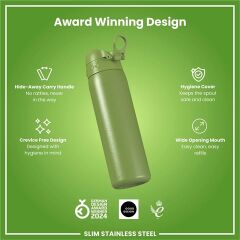 ION8 - Paslanmaz Çelik İnce Suluk - Haki Yeşili - 600 Ml - Sızdırmaz