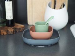 Beaba 4'lü Silikon Beslenme Seti, Mineral Grey